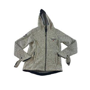 So Nice Canada Women's Grey Marl Full Zip Hooded Fleece - Medium